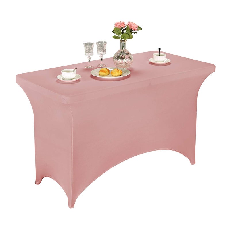 LZY Spandex Fitted Stretch Table Cover for 4ft or 6ft or 8ft Folding Table, Rectangular Cocktail Tablecloth, Perfect for Party or Banquet - Image 1